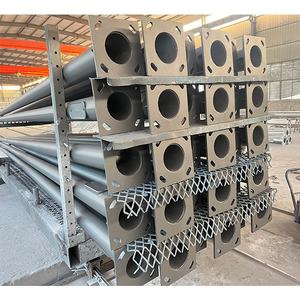 عمود إنارة للشوارع بالطاقة الشمسية مجلفن بالغمس الساخن Q235 مستدير مخروطي 4 م 5 م 6 م 8 م 10 م 12 م - Product Image 1