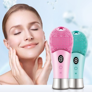 New Mini Silicone Deep Cleansing Sonic Facial Cleansing <b>Brush</b> Silacone Facial Skin <b>Brush</b> With Heat Home Use - Product Image 4