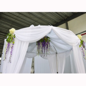 Kit de soporte de aluminio redondo para telón de fondo de bodas y eventos, con tubos y cortinas. - Product Image 4