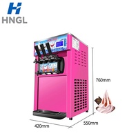 Automatische soft-serve ijsmachine uit China, drie smaken ijs voor desserts