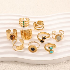 Cross-border European American Vintage <b>Stainless</b> <b>Steel</b> Open <b>Ring</b> INS Style Small-quantity Lady's <b>Ring</b> Collection for Daily Wear - Product Image 3