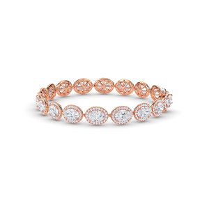 Bracelet en or rose avec diamant de culture unisexe, mettant en valeur une brillance éclatante, coupe radiante, design contemporain minimaliste, élégant - Product Image 3