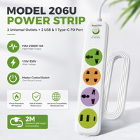 Stop Kontak Universal Langsung dari Pabrik dengan Saklar Rocker USB, Cocok untuk Ruang Belajar, Ruang Tamu, Tempat Tidur, Meja Kerja, dan Meja Belajar Bersama