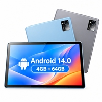 Tablette PC portable 2 en 1 de 10 pouces, Android 14, 4 Go de RAM, 64 Go de stockage, processeur octa-core, tablette de bureau WiFi avec clavier en option