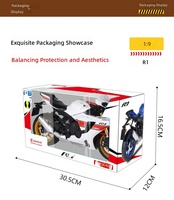 Modèle de moto sportive en alliage moulé sous pression à l'échelle 1/9 avec liaison de direction, phare lumineux et amortissement des chocs