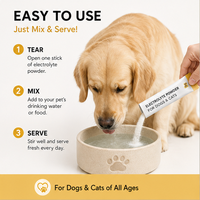 Poudres d'électrolytes pour chiens - Soutien immunitaire et santé de la peau et du pelage - Poudre d'électrolytes pour chiens et chats