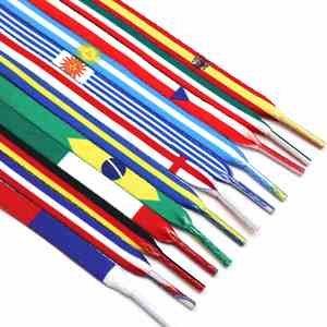 Cordones Planos de Poliéster de 8mm de Ancho con Diseño de Bandera, Cordones Impresos, Venta Directa de Fábrica YS Sports - Product Image 1