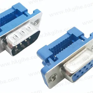 Hot Sales sub dsub d-sub db9 9 pin connector HDF20 flat ribbon cable idc type male female VGA te 1393486 3M 8215-6003