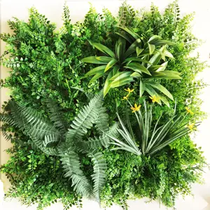 고품질 플라스틱 인공 녹색 벽 단풍 울타리 수직 정원 잔디 3D 식물 패널