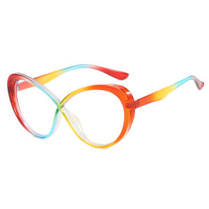 Nuevas monturas de moda para anteojos, bloqueo de luz azul, caqui, Floral, Ojo de gato X, plástico cruzado para niñas y mujeres - Product Image 1