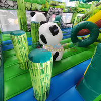 Château gonflable géant Panda pour enfants, aire de jeux commerciale, matériau PVC 0,55 mm, capacité 300 kg, portable, garantie 3 ans