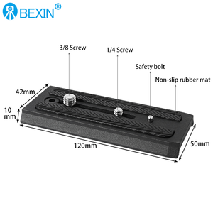 Accessoires pour appareil photo BEXIN Plaque d'adaptation de montage rapide pour appareil photo en aluminium de 120 mm pour tête de trépied hydraulique <span class=keywords><strong>Manfrotto</strong></span> 501 701 - Product Image 2