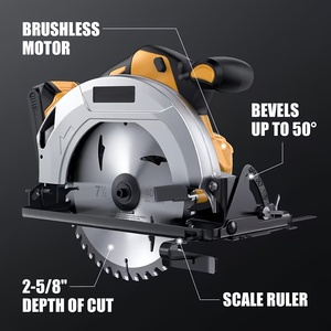 Sierra Circular Inalámbrica de 7-1/4 Pulgadas y 20V, Corte en Ángulo de 0-50 Grados, Potencia de 1380W, Profundidad de Corte de 67mm, 6800 RPM, 2 Discos, para Bricolaje en Metal y Madera - Product Image 1