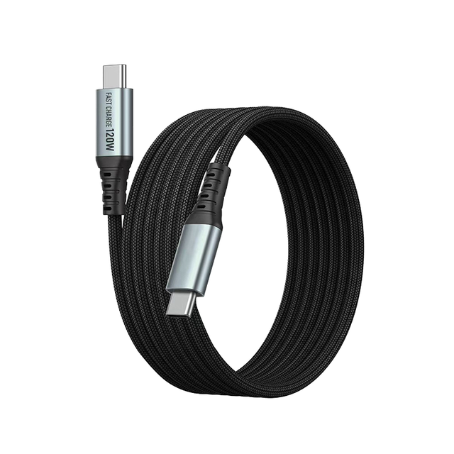 Type-C to Type-C6A Fast Charging Nylon Bio Magnetic Self-Winding Durable USB Cable for Mobile Phone