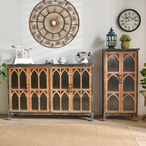 Mueble de Almacenamiento de Madera con Detalles Negros de Estilo Antiguo ART NEST para Sala de Estar, Venta al por Mayor - Product Image 6