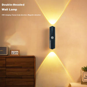 LED ABS Bedroom Human Body Sensor Plug-In Warm White No-Drill Wall Entry Door Magnetic Nightlight - Product Image 1