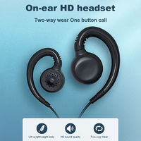 Casque pour talkie-walkie Baofeng BF-106 avec micro K-Plug, écouteur filaire pour radio bidirectionnelle, écouteur à crochet d'oreille pour talkie-walkie BF888S UV5R