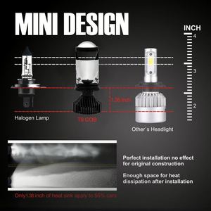 หลอดไฟหน้ารถยนต์ LED แคนบัสขนาดเล็ก H4 6000K เลนส์หลอดไฟอัตโนมัติ H4ไฟสูงหลอดไฟ LED - Product Image 3