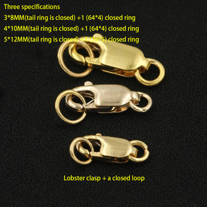American 14K Gold Filled Lobster Buckles <strong>Loop</strong> Spacer Combination Set DIY Bracelet Necklace Finishing Material Accessories - Product Image 4