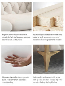 Sofá de Cuero Genuino de Lujo Moderno, Juego de Sofás Chesterfield para Sala de Estar - Product Image 6