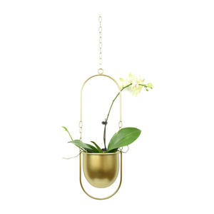 Toproona — vase de fleurs en métal doré, décoration moderne pour Pots de fleurs de jardin, porte-plante à <span class=keywords><strong>plafond</strong></span> - Product Image 1