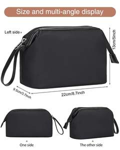 Organisateur de stockage de sac cosmétique de fermeture éclair de polyester portatif de grande capacité pour le sac de maquillage de voyage de femmes - Product Image 2