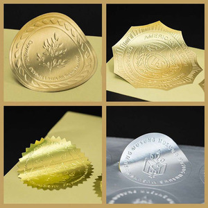 Biểu Tượng Tùy Chỉnh Matte Vàng Và Matte Bạc Cứu Trợ Dập Nổi Sticker Cho Dập Nổi Phong Bì Flap Đóng Cửa Nhãn - Product Image 2