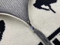 Pull unisexe de cardigans à col zippé sur le devant en laine à motifs personnalisé design classique vente en gros