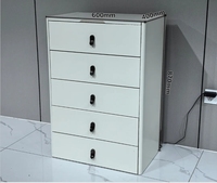 Ensemble coiffeuse avec miroir LED escamotable, commode de rangement multi-tiroirs et tabouret rembourré mobile