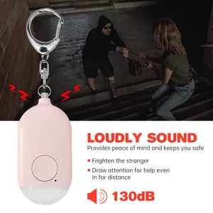 Personal Alarm Rechargeable 130db Anti Lost Loud Women Personal Safety Alarm KeyChain For Women/Children