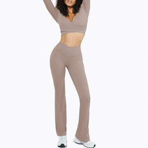 瑜伽套装2025运动服女性两件套无缝瑜伽套装，健身女性定制标志透气健身套装 - Product Image 4