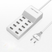 Station de charge USB-C universelle 50W 10 ports PD chargeur rapide pour téléphone tablette écouteurs accessoires UK