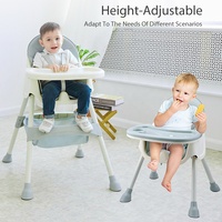 Chaise haute pour bébé 3 en 1 en plastique pour la maison, chaise de sécurité pour l'alimentation des bébés