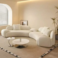 Ensemble de canapés nuage en forme de L au design moderne Mobilier de maison avec tissu en lin duvet pour hall d'hôtel ou de salon