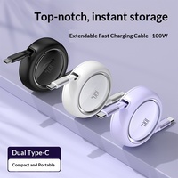 Câble de données USB 2.0 rétractable double longueur personnalisable, charge rapide 5A PD 27W 100W, cadeau d'entreprise avec logo pour ordinateur