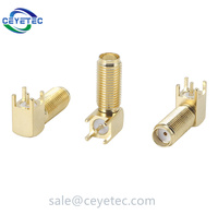 Conector RF de 90 grados, conector hembra, agujero pasante para PCBA