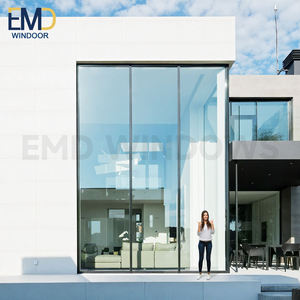 Porte coulissante extra large en aluminium à double vitrage, silencieuse et fluide, résistante aux ouragans, avec moustiquaire, finition en alliage d'aluminium - Product Image 1
