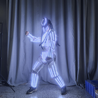 Costume de robot LED lumineux, armure mécanique illuminée avec casque et masque pour adulte, carnaval, spectacle de bar, cosplay