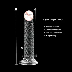 Transparante kristallen <span class=keywords><strong>dildo</strong></span> vrouwen vibrator realistische penisballen drakenschaal anaalplug zuignap super realistisch - Product Image 5