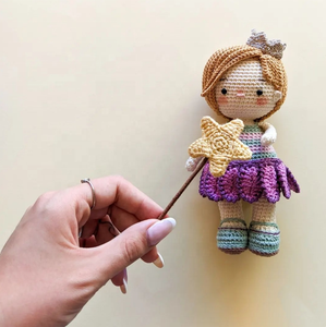 Muñecas Ins superventas de pelo rojo de ganchillo para niñas con falda blanca y negra, lindos regalos para niñas Amigurumi, <span class=keywords><strong>Ojos</strong></span> de seguridad y materiales - Product Image 6