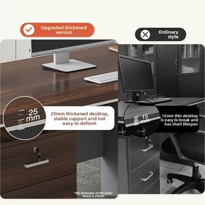 <b>Office</b> Desk Employee <b>Workstation</b> Single Table Chair Set Minimalist Modern Solid Wood Removable Customizable Size Home Drawer - Product Image 3