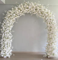 F396 Arche de Décoration d'Entrée pour Fête Anniversaire, Kit d'Arche Florale en Soie Artificielle, Chemin de Mariage, Rangée de Fleurs Blanches, Décor Carré