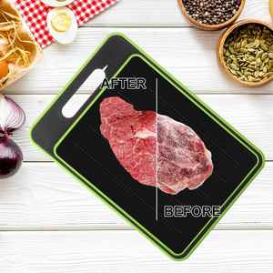 4 in 1 Defrosting Tray for Frozen Meat with Cutting Board Aluminum Thawing Tray for Frozen Meat With Silicone Tongs - Product Image 3