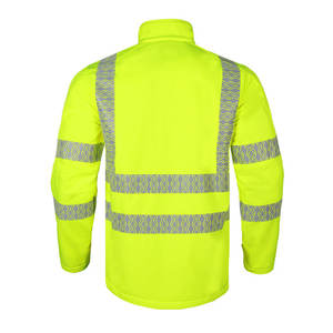 Veste de sécurité réfléchissante haute visibilité pour hommes, vêtements de travail, usine, atelier, extérieur, coupe-vent, softshell, manches longues, jaune - Product Image 1