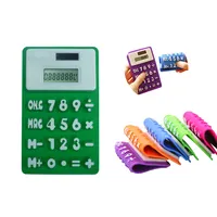 Calculatrice ultra mince LCD 8 chiffres Papeterie en silicone souple  Calculatrice portable scientifique pour étudiants bleu