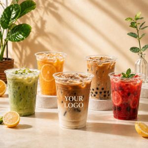 8oz Disposable PET <b>Plastic</b> <b>Container</b> Reusable Coffee Cup Eco-friendly <b>Plastic</b> Cup with Cap for Wedding Bachelor Party Groomsquad - Product Image 1