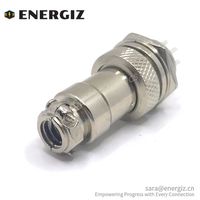 Adaptor Industri M16 8Pin Jack Plug untuk Kabel Penerbangan Female Straight GX16-8P Konektor Bundar Terminasi Solder Seng