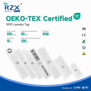 แท็กผ้าลินิน UHF RFID ขนาด 70x15 มม. กันน้ำ ทนทานต่อสภาพอากาศ ทนความร้อน ซักได้ มีรูสำหรับใช้ในโรงแรม โดย <span class=keywords><strong>RXZ</strong></span> - Product Image 2