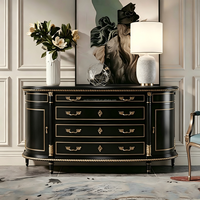 Buffet classique français avec sculptures ornées, armoire de salle à manger de luxe, commode, console, credenza
