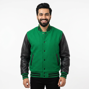 Custom letterman varsity <b>jacket</b> made from premium wool and pu <b>leather</b> available CollegeBaseballjacket for <b>men</b> - Product Image 1